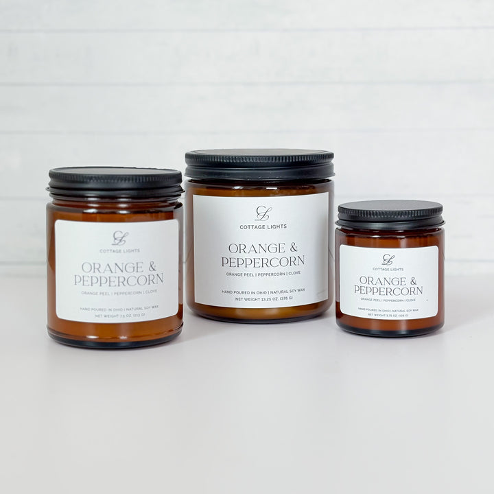Orange & Peppercorn Amber Soy Candle