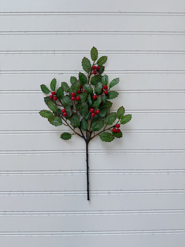 Glittered Holly Berry Pick