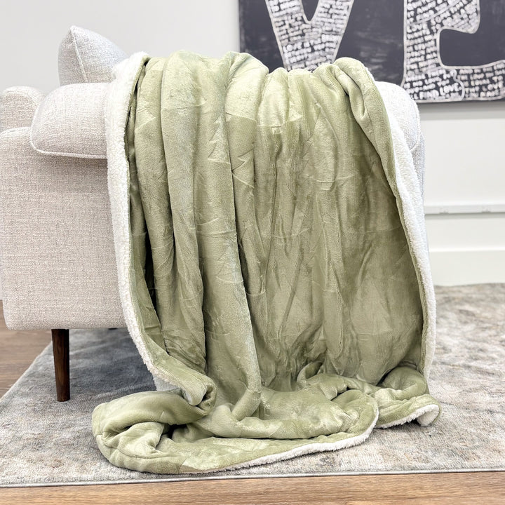 Tree Pattern Sherpa Lined Throw