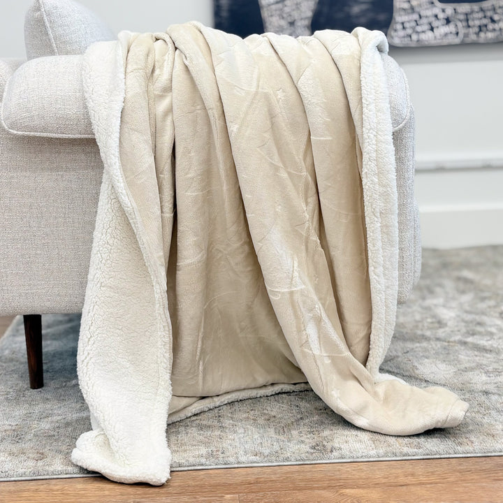 Tree Pattern Sherpa Lined Throw