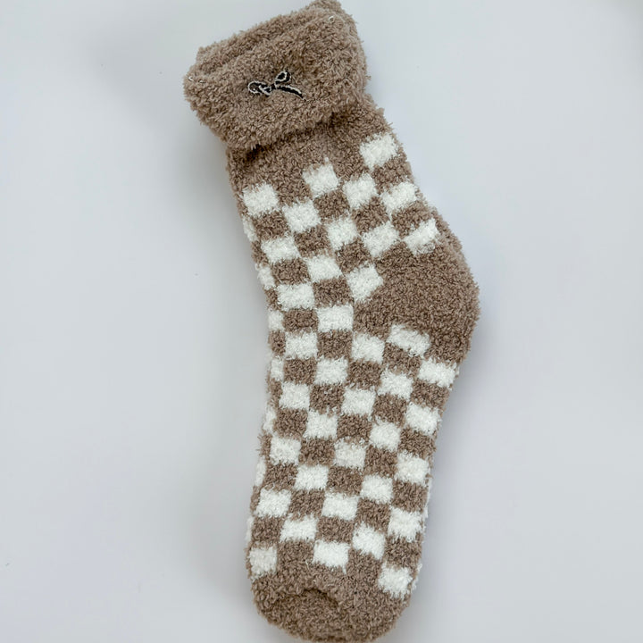 Checker Board Cozy Socks