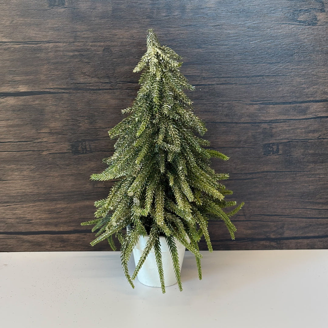 Glittered Mini Norfolk Potted Pine
