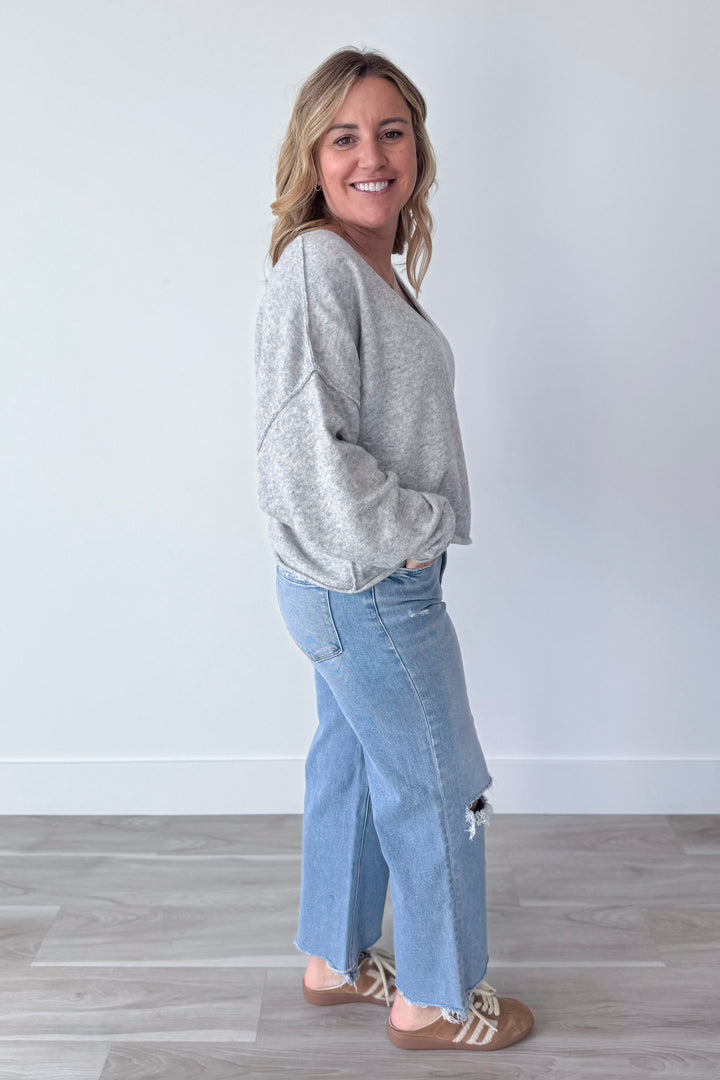 Free People See Me V Neck Pullover