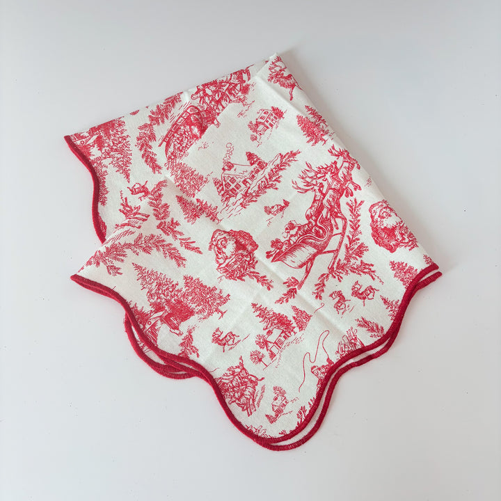 A Vintage Christmas Toile Napkin