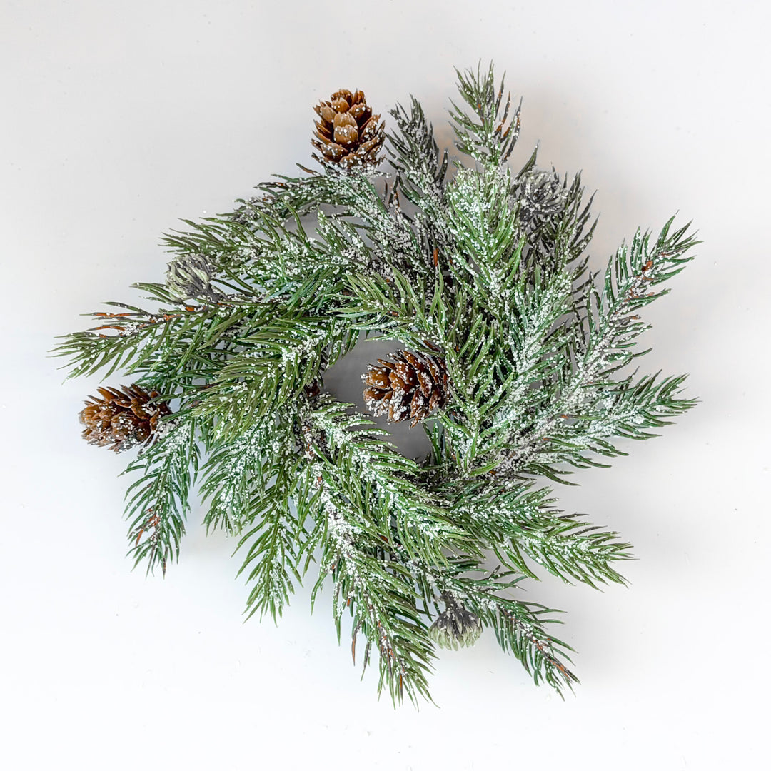 Frosted White Spruce Candle Ring
