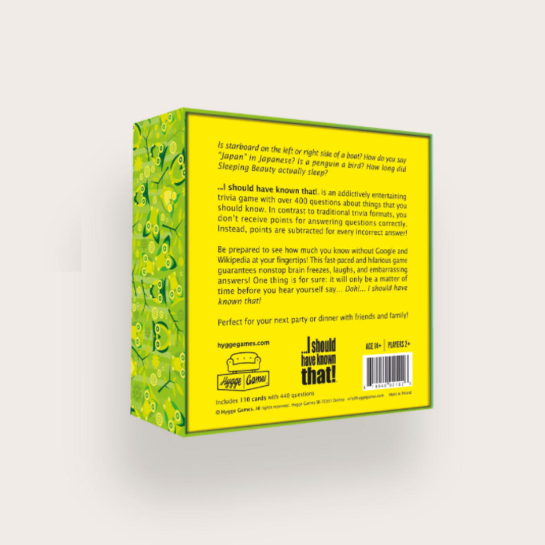 I Should Have Known That Card Game