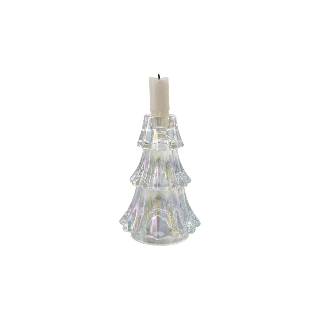 Iridescent Glass Tree Taper Holder 