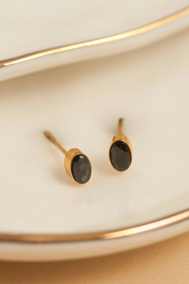 Narelle Waterproof Oval Gem Stud Earrings