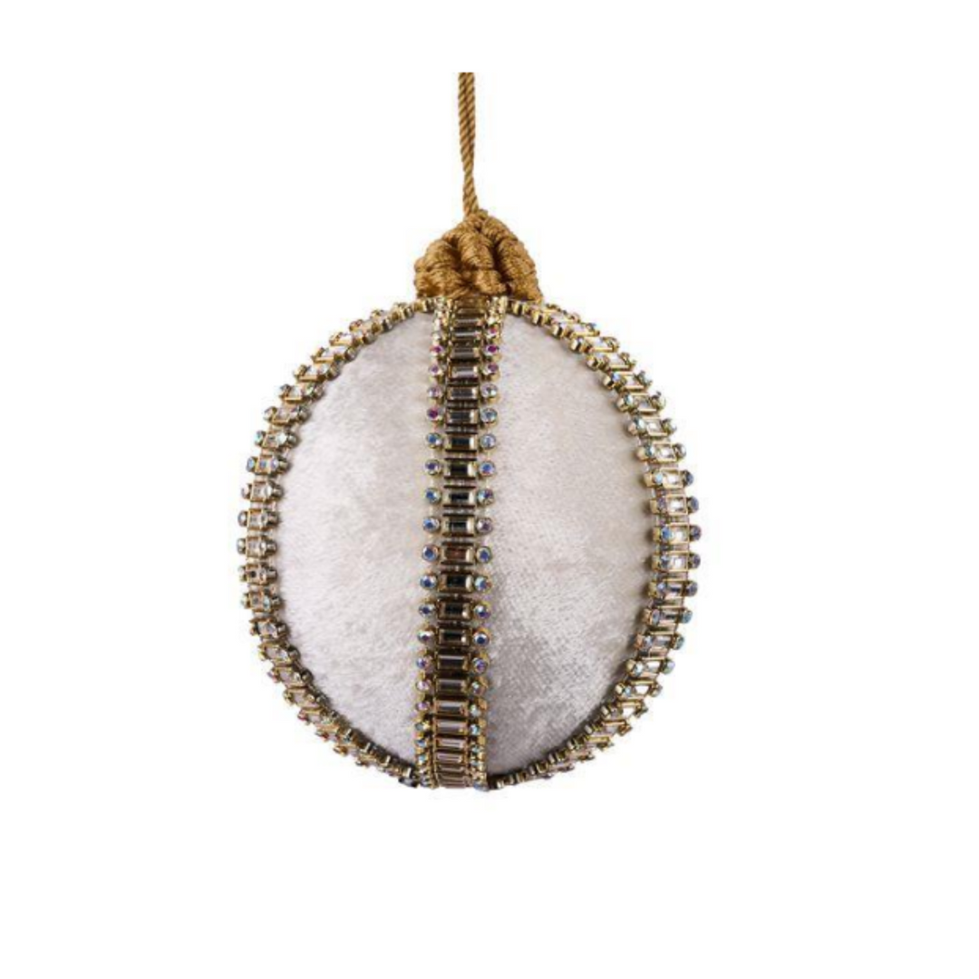 Jewel Striped Velvet Ball Ornament