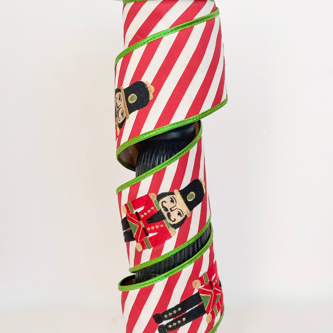 John Mark Nutcracker Candy Stripe Christmas Ribbon
