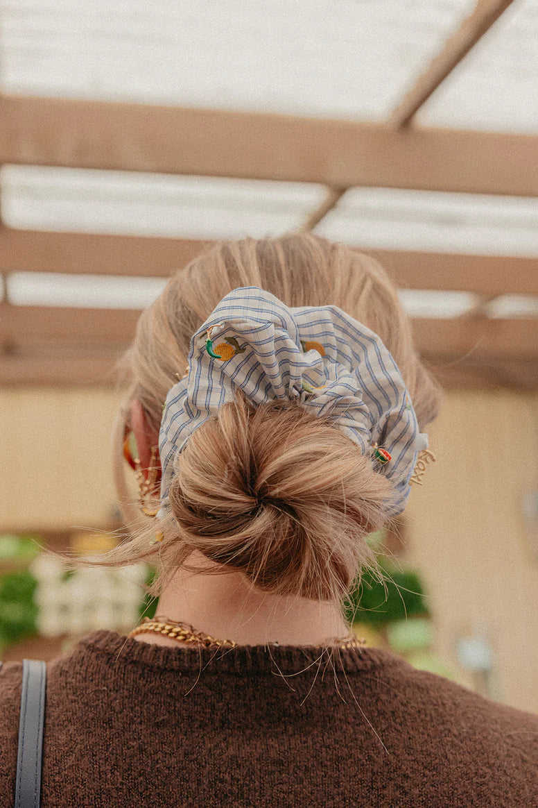 Kaxi Blue Lemon Charm Scrunchie