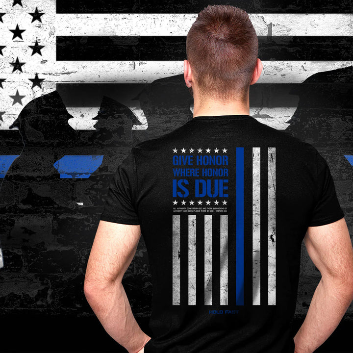 Give Honor Police Flag Tee