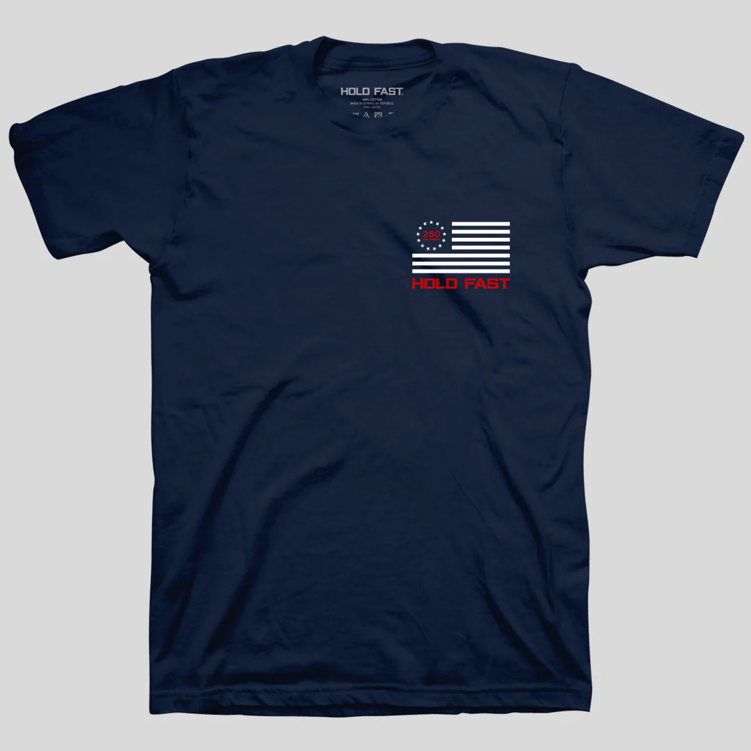 Hold Fast Faith Family & Freedom Navy Tee