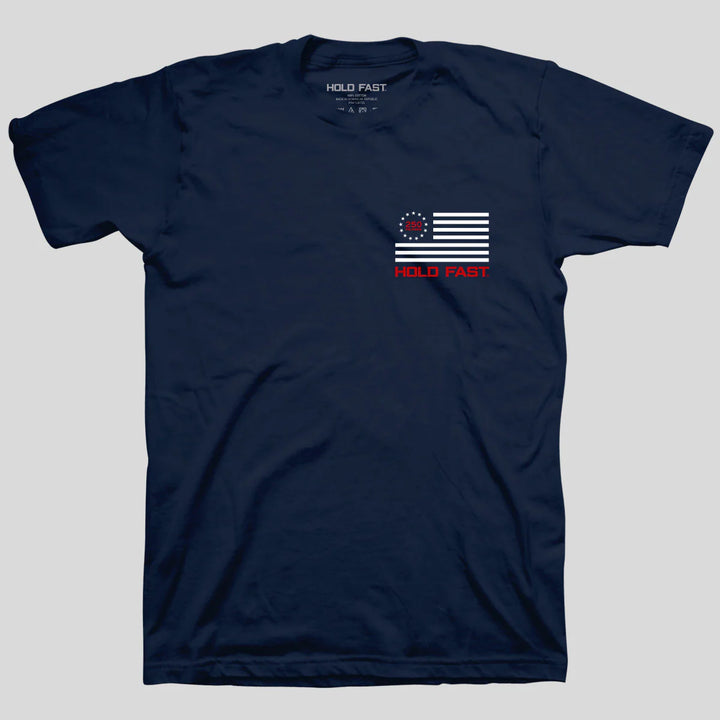 Hold Fast Faith Family & Freedom Navy Tee