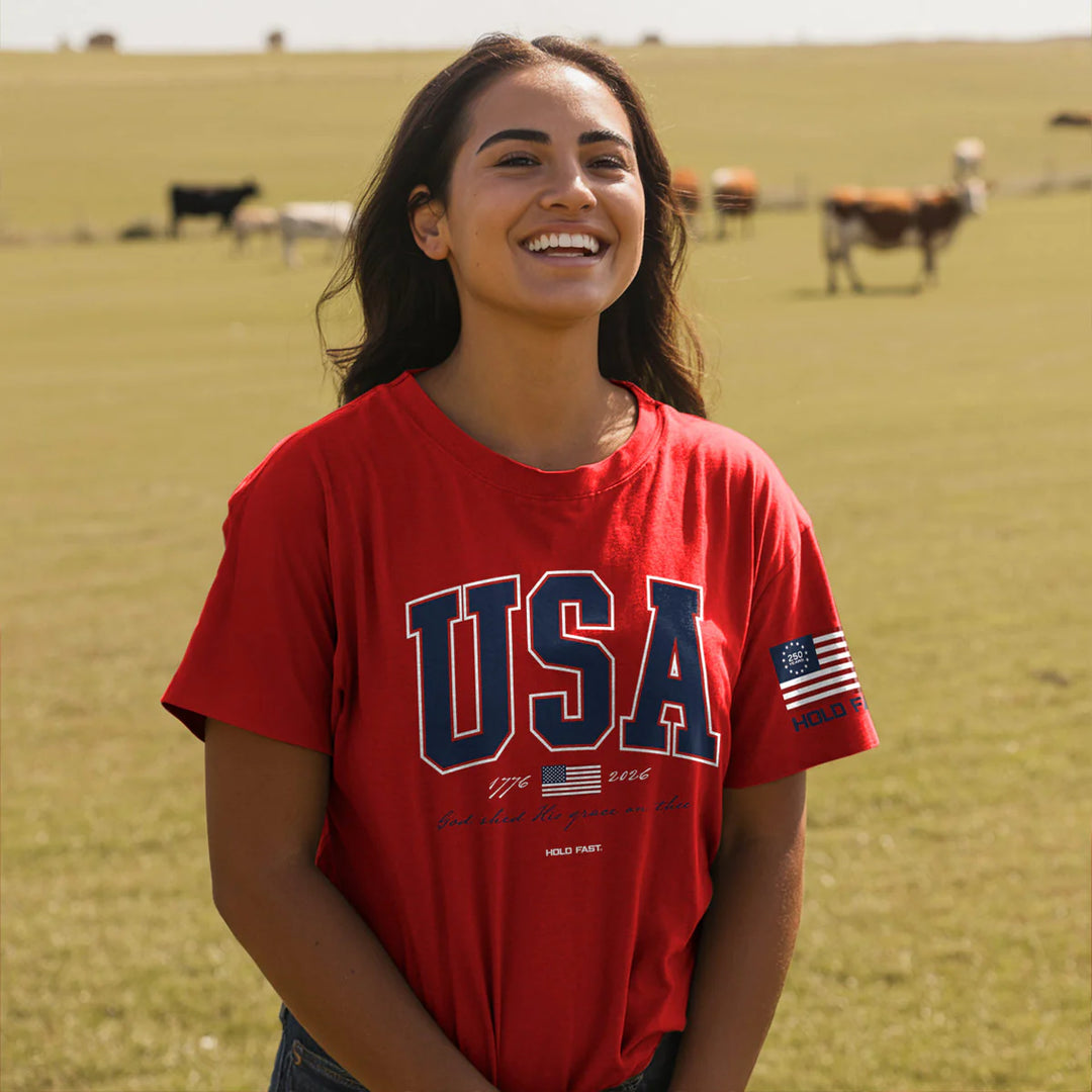 Hold Fast Red USA Tee