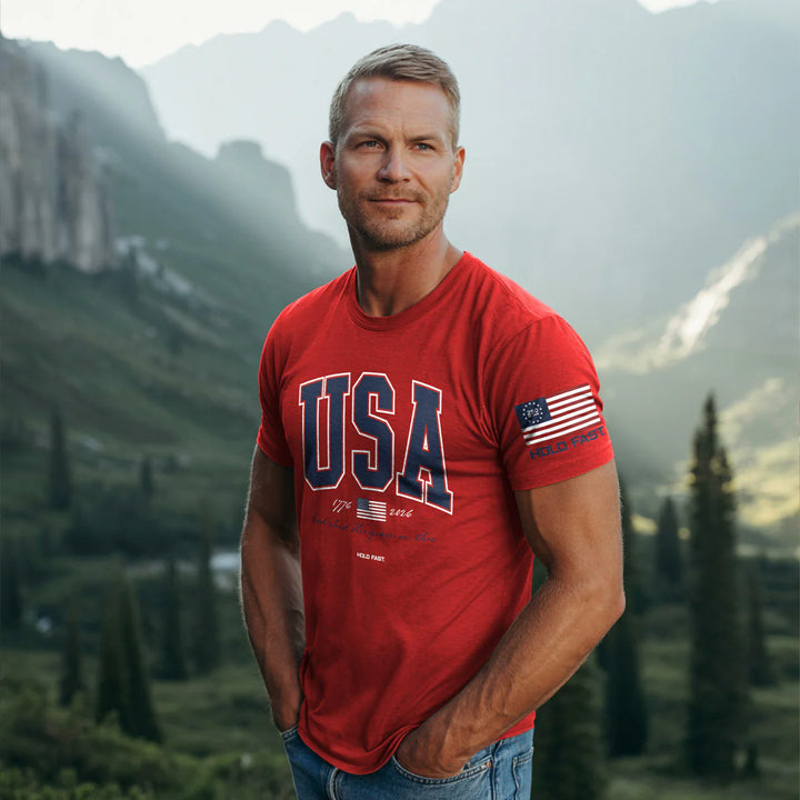 Hold Fast Red USA Tee