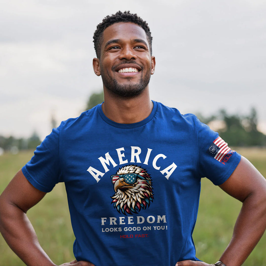 Hold Fast Freedom Eagle Blue Tee