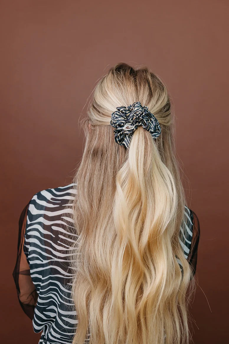Kaxi Zebra Satin Midi Scrunchie