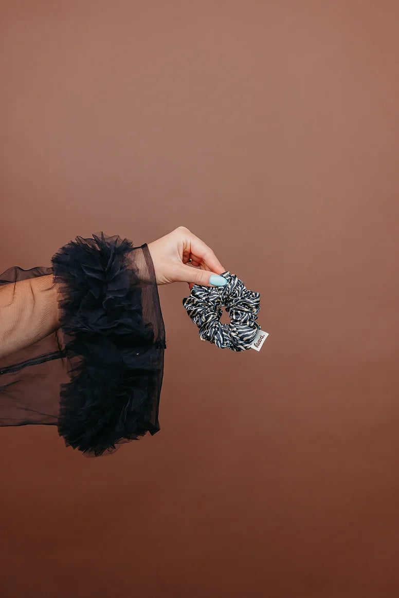 Kaxi Zebra Satin Midi Scrunchie