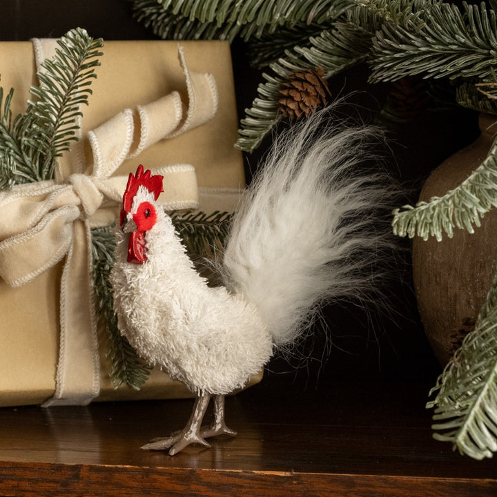 Fuzzy White Rooster
