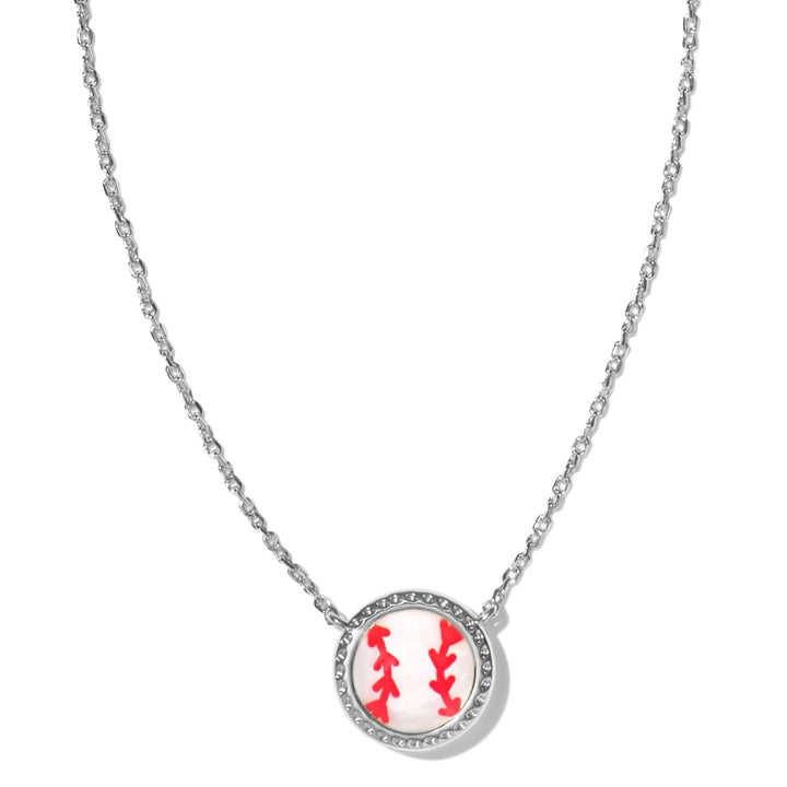 Kendra Scott Baseball Silver Short Pendant Necklace