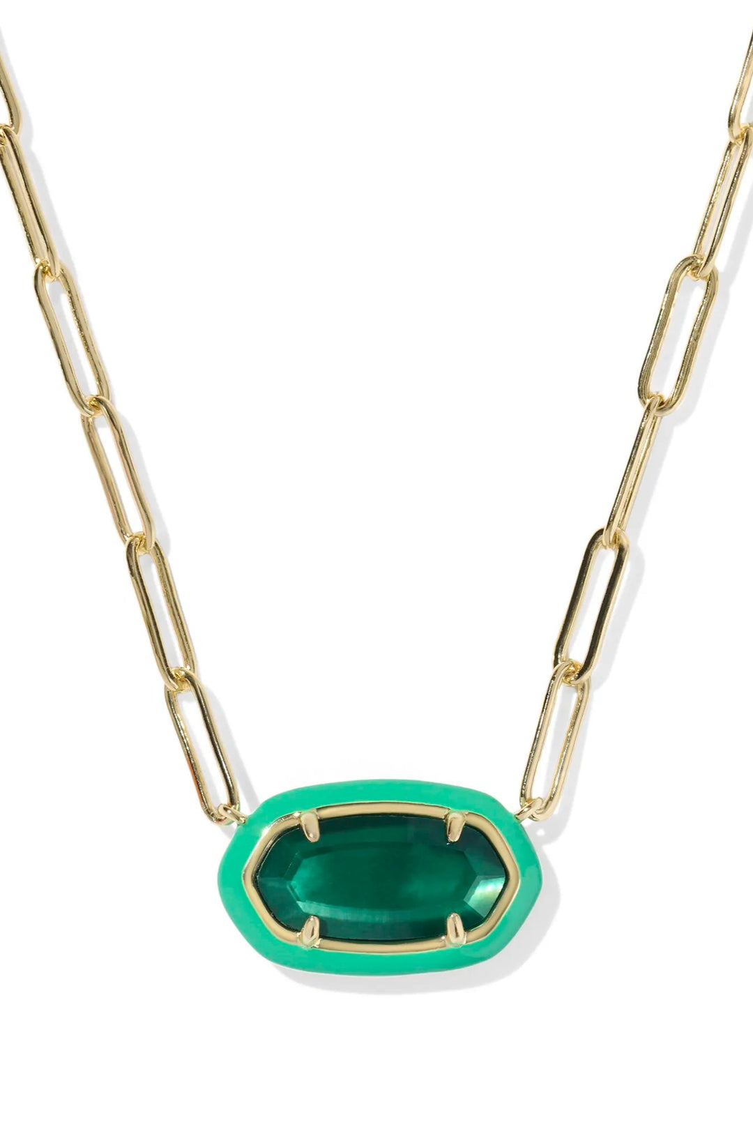 Kendra Scott Elisa Enamel Frame Paperclip Necklace