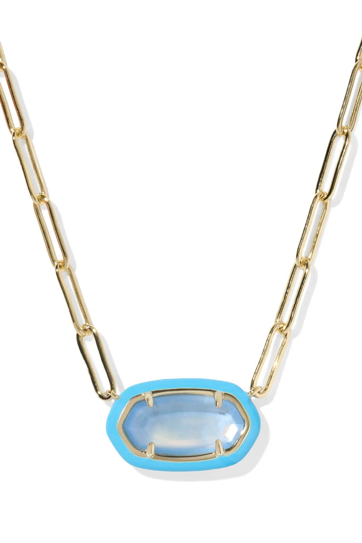 Kendra Scott Elisa Enamel Frame Paperclip Necklace