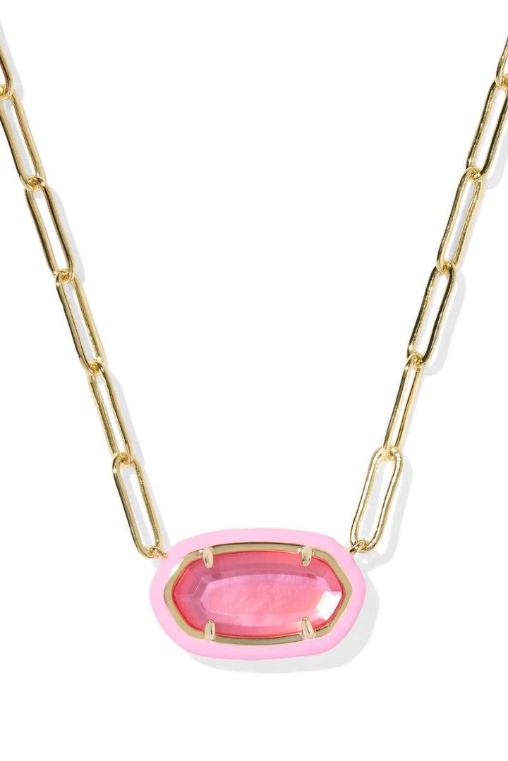 Kendra Scott Elisa Enamel Frame Paperclip Necklace