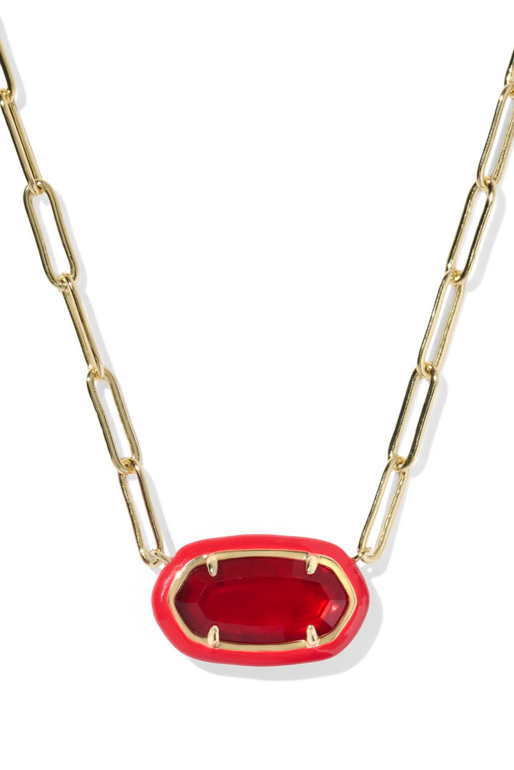 Kendra Scott Elisa Enamel Frame Paperclip Necklace