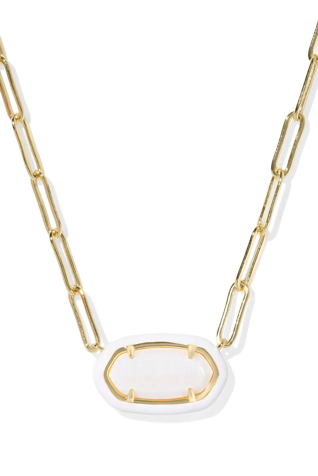 Kendra Scott Elisa Enamel Frame Paperclip Necklace