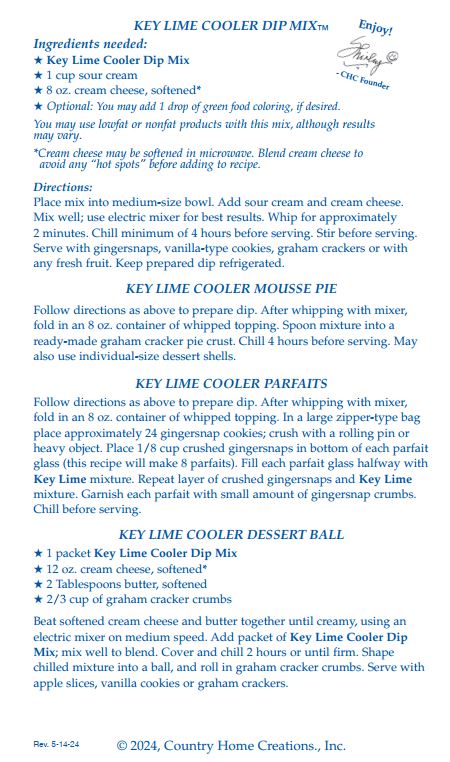 Key Lime Cooler Dip Mix
