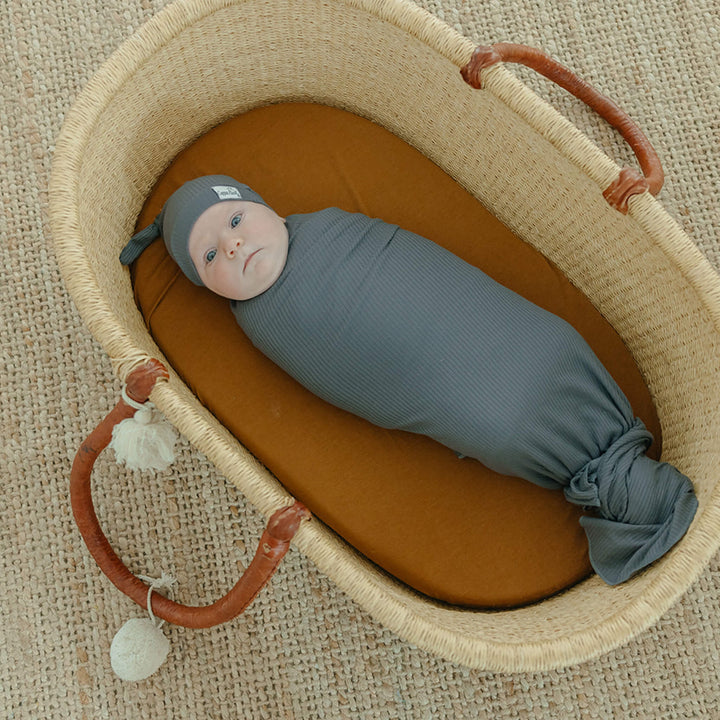 Moss Rib Knit Swaddle Blanket