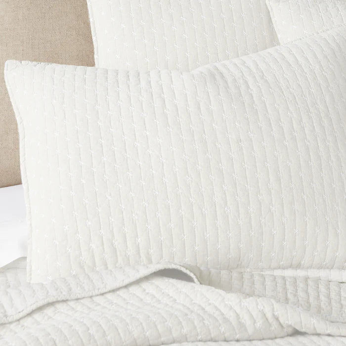 Cross Stitch Cream King Quilt Set