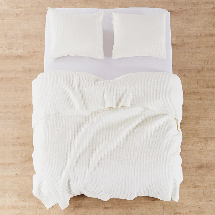 Cross Stitch Cream King Quilt Set