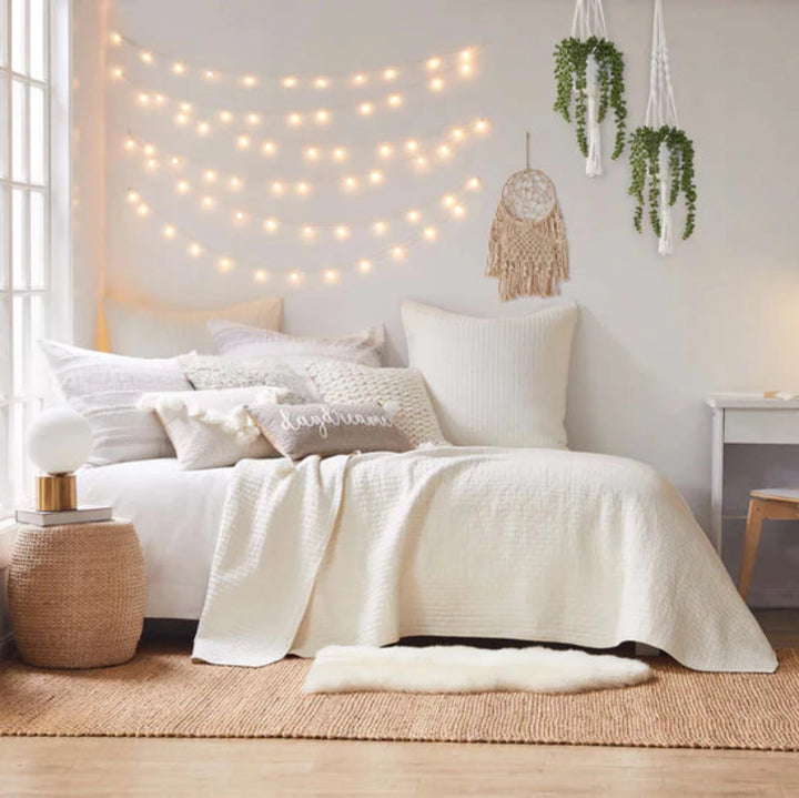Cross Stitch Cream King Quilt Set