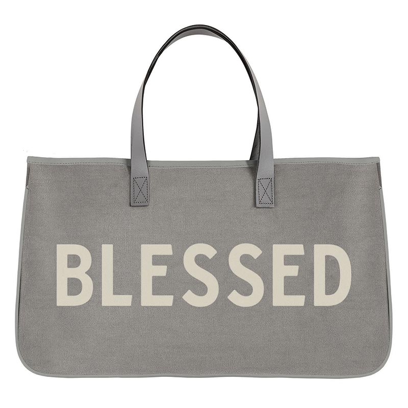 Blessed Gray Canvas Tote