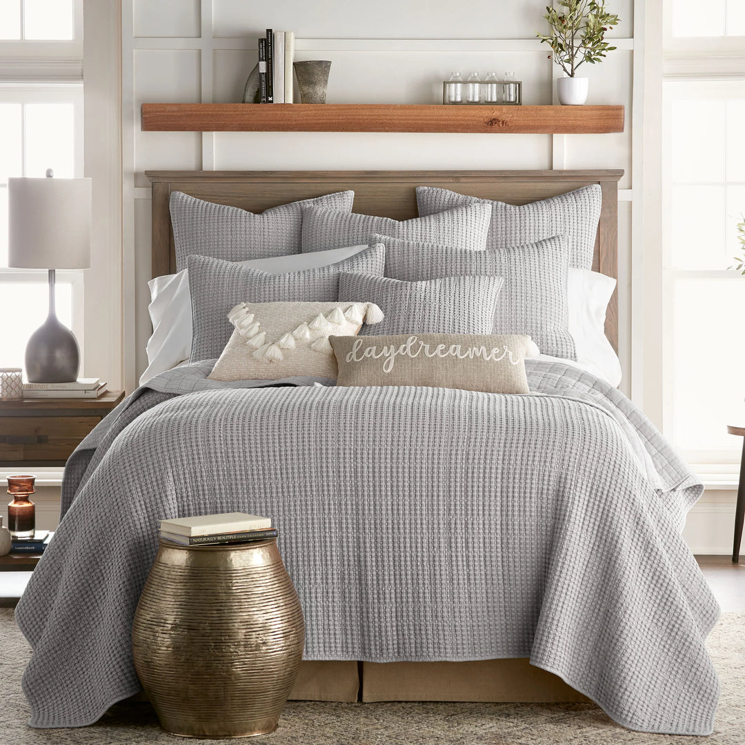 Mills Waffle Textured Tassel Pillow