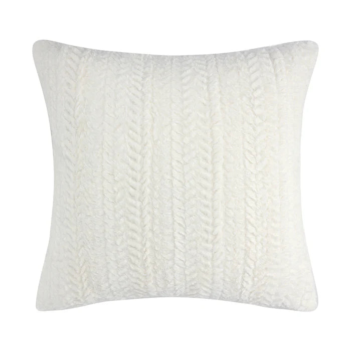 Tinsel Tidings Fur Cable Stripes Pillow