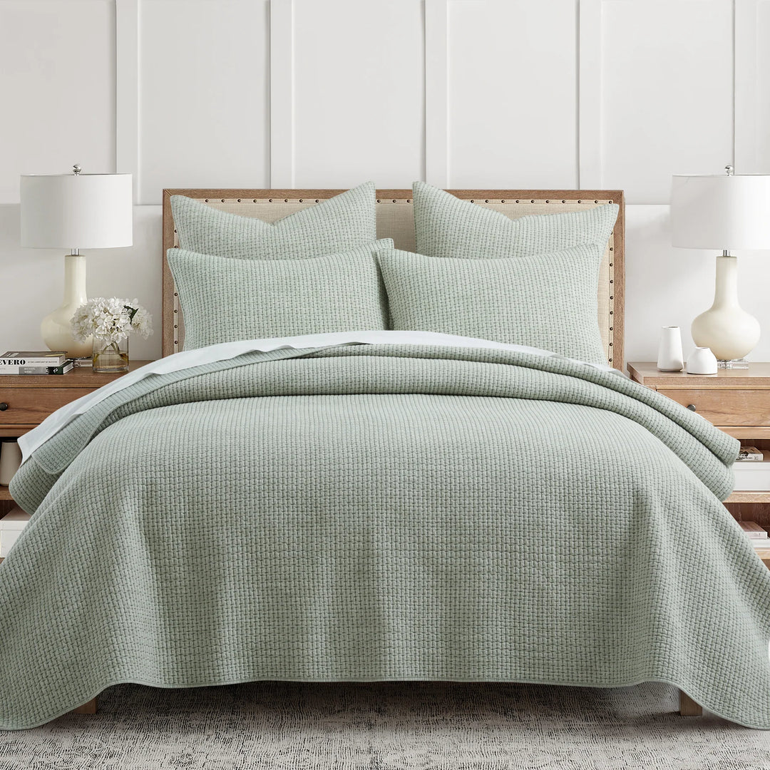 Pick-Stitch Artisan Sage Euro Sham Set