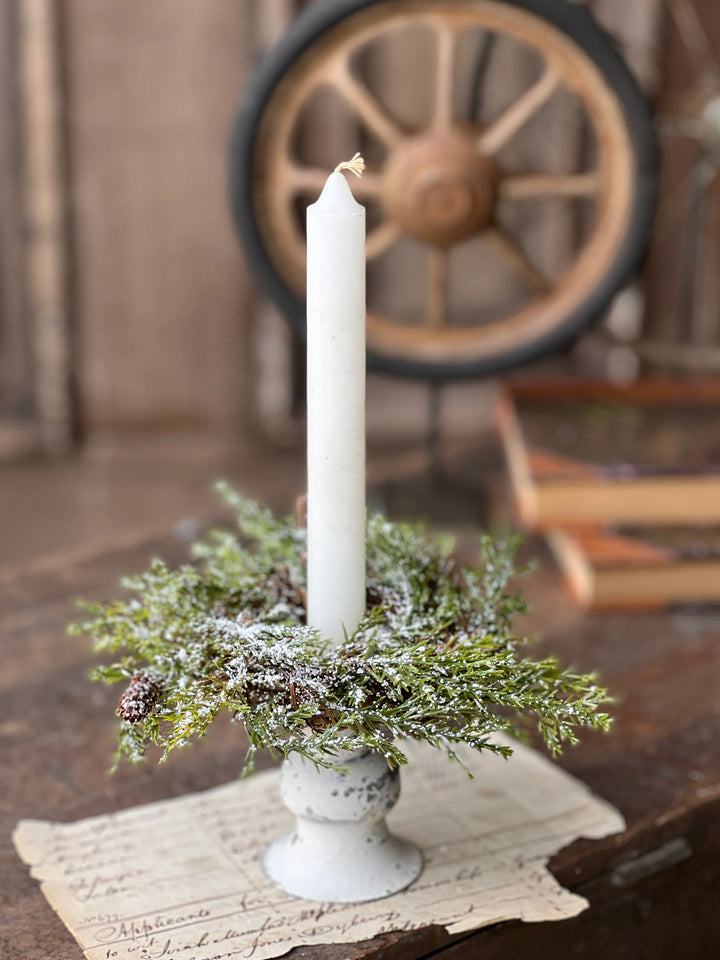 Snowy Prickly Pine Candle Ring