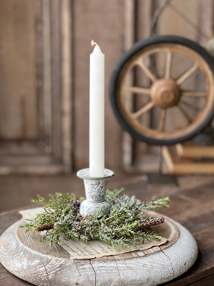 Snowy Prickly Pine Candle Ring