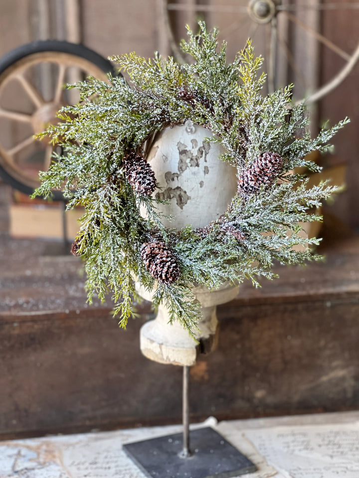 Snowy Prickly Pine Candle Ring