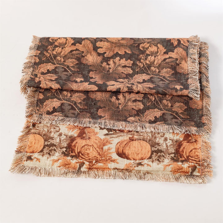 Leaves & Pumpkins Reversible Table Runner