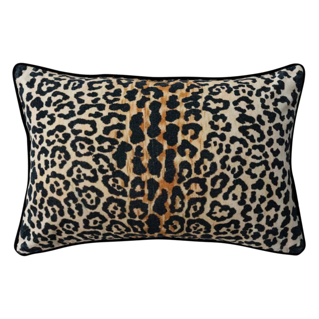 Leopard Print Velvet Accent Pillow