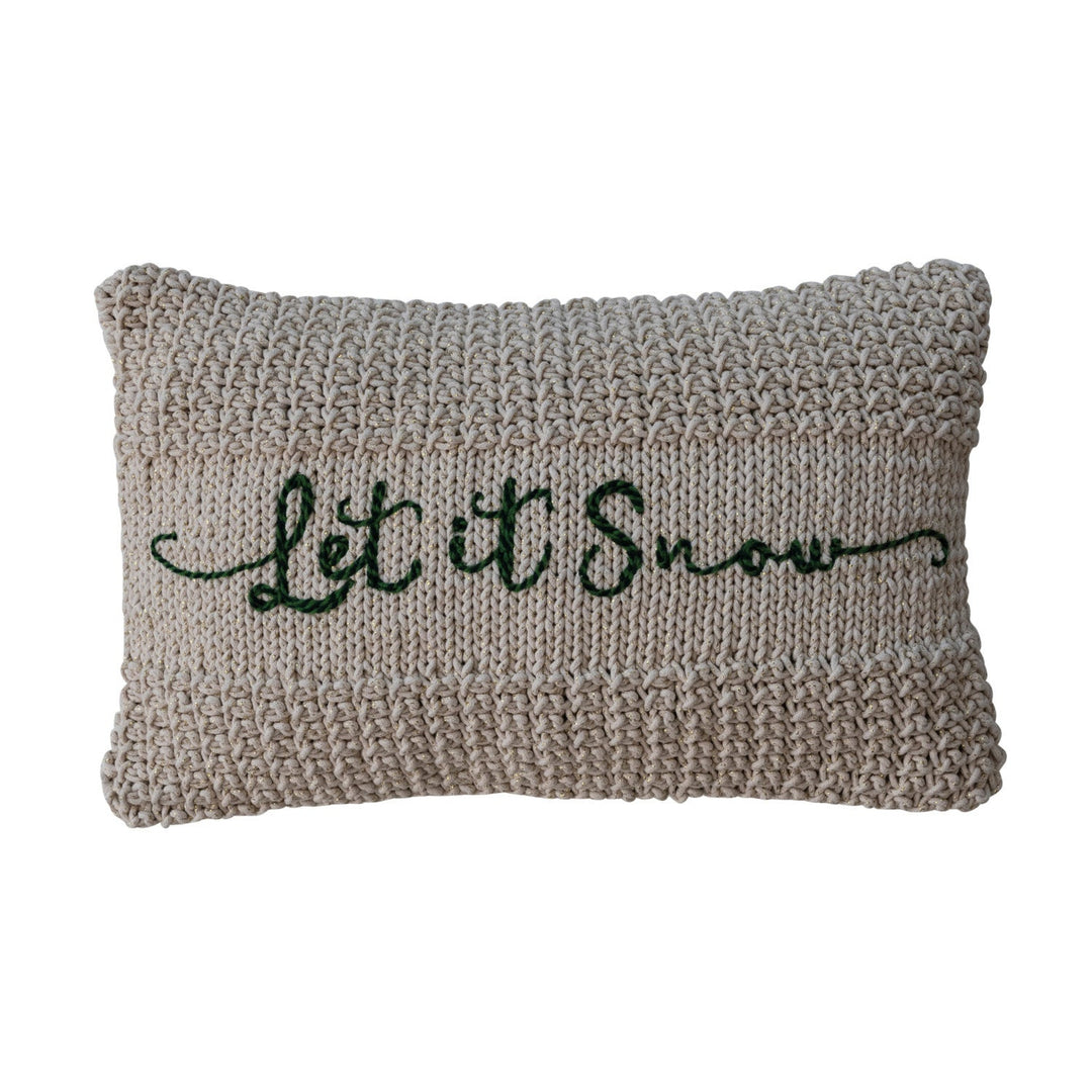 Let It Snow Knit Lumbar Pillow