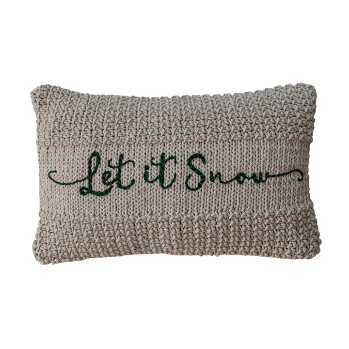 Let It Snow Knit Lumbar Pillow