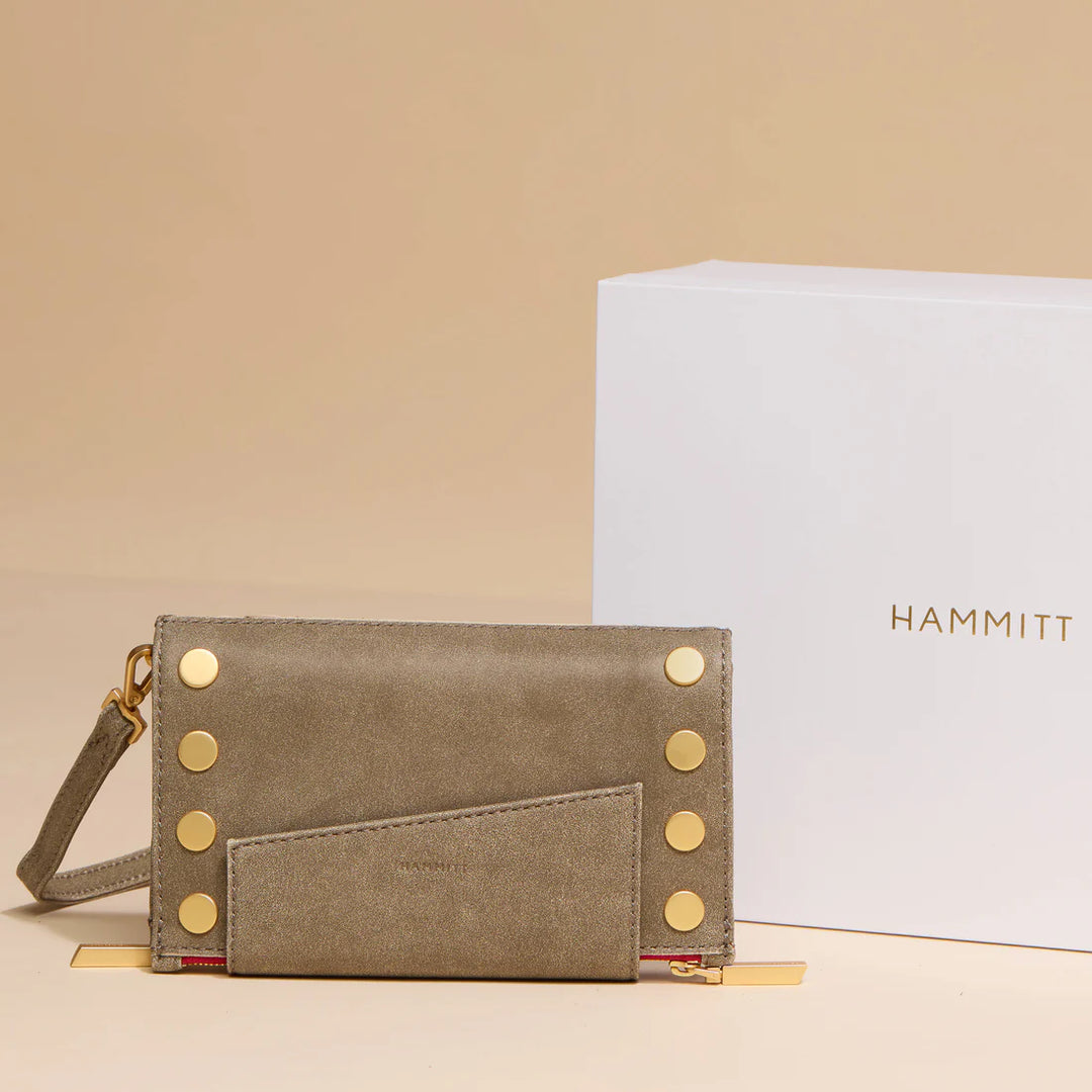 Hammitt Levy Bag - Pewter/Brushed Gold Red Zip