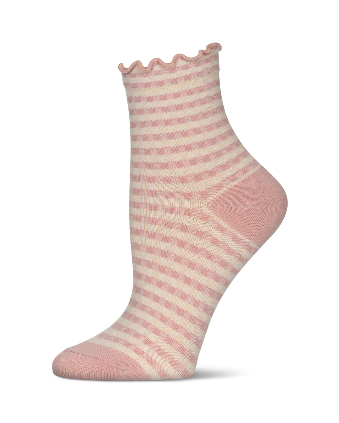 Gingham Ruffle Anklet Sock