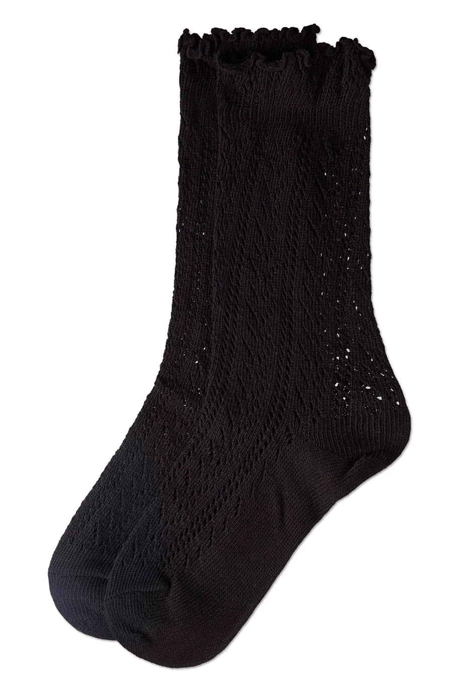 Ruffle Pointelle Crew Socks