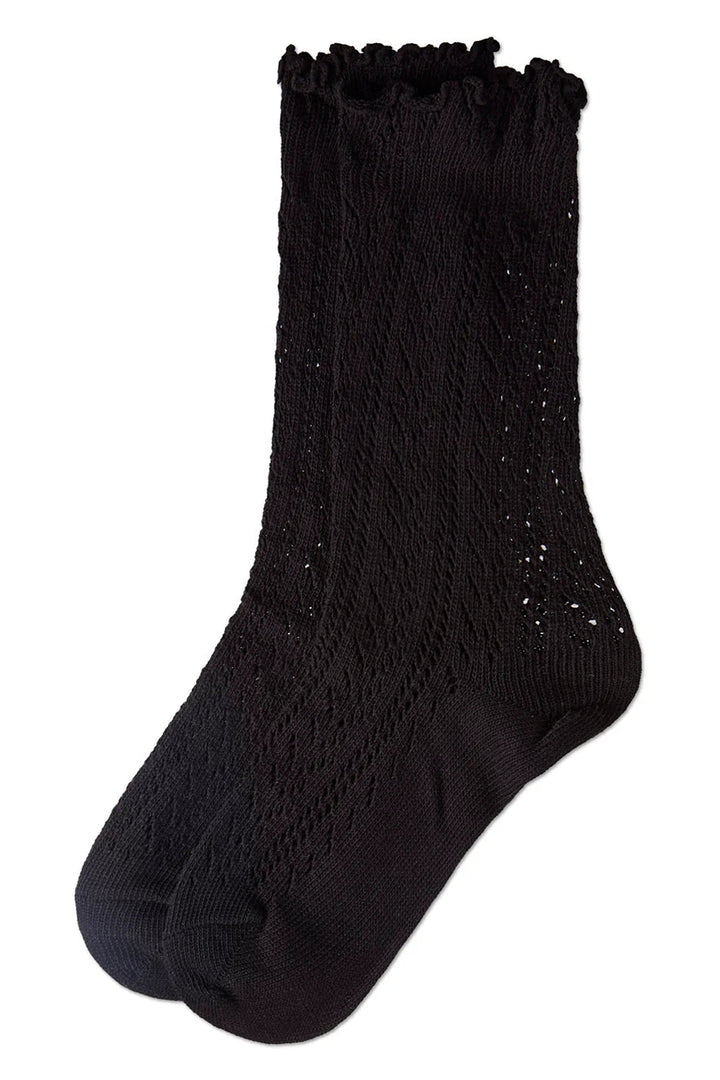 Ruffle Pointelle Crew Socks